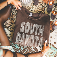 South Dakota Scribble in Cream White Digital Design, PNG