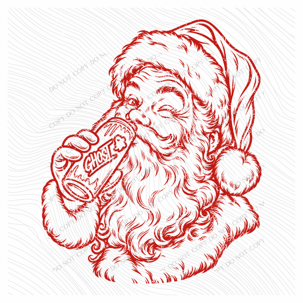 Ghost Energy Santa Digital Design, PNG