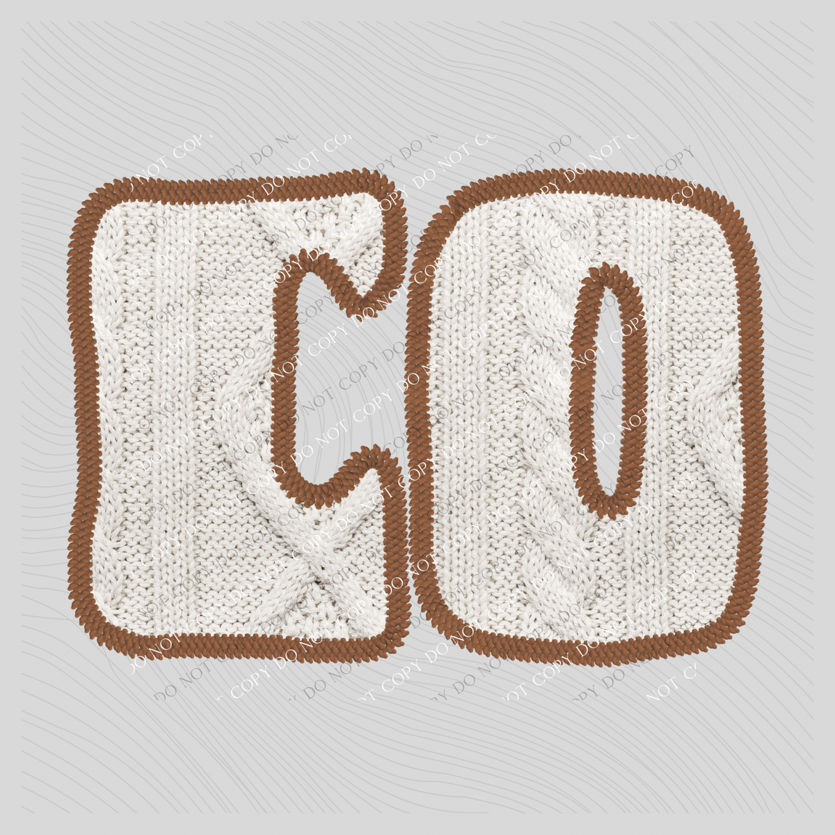 Colorado CO Sweater Patch in Cream & Brown Digital Design, PNG