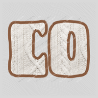 Colorado CO Sweater Patch in Cream & Brown Digital Design, PNG