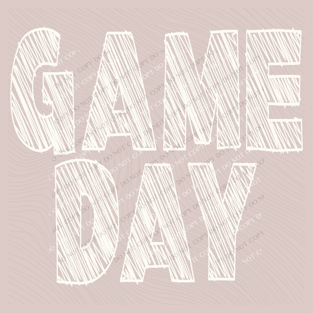 Game Day Scribble in Cream White Digital Design, PNG