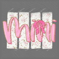Mini Floral Distressed Stripes, Glitter & Bow Coquette Digital Design, PNG