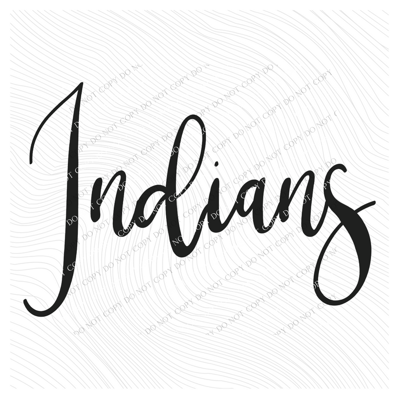 Indians Script in Black Digital Download, PNG