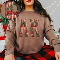 AR Arkansas Striped Christmas Red Truck 3D Texture Fabric Style Digital Download, PNG