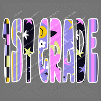 1st Grade Happy Days Doodle Back to School Digital Design, PNG