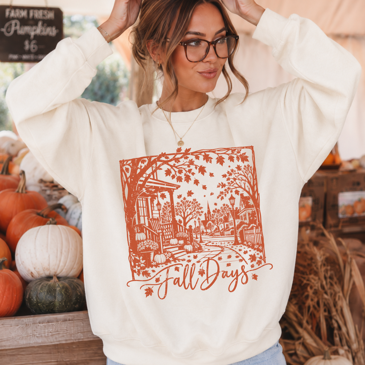 Fall Days Silhouette in Orange Digital Design, PNG
