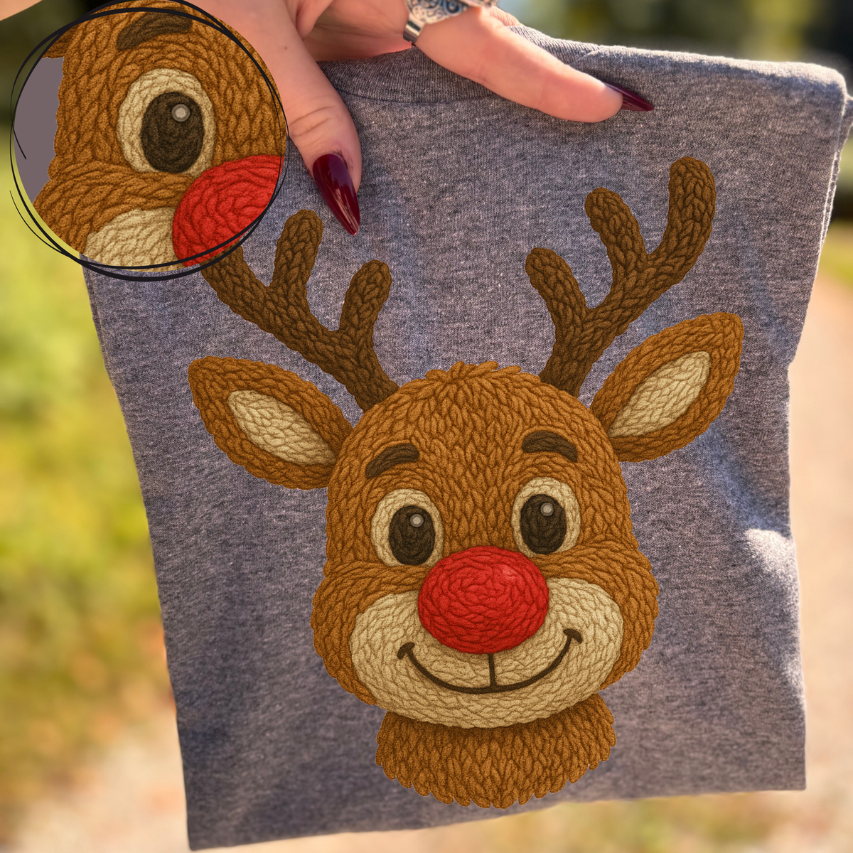 Reindeer in Cute 3D Crochet Style Digital Download, PNG