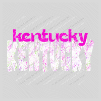 Kentucky Crackle in Neons & White Digital Design, PNG