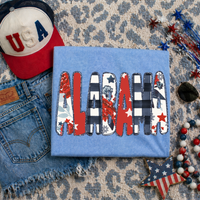 Alabama Glitter, Floral, Gingham & Stars Patriotic Digital Design, PNG
