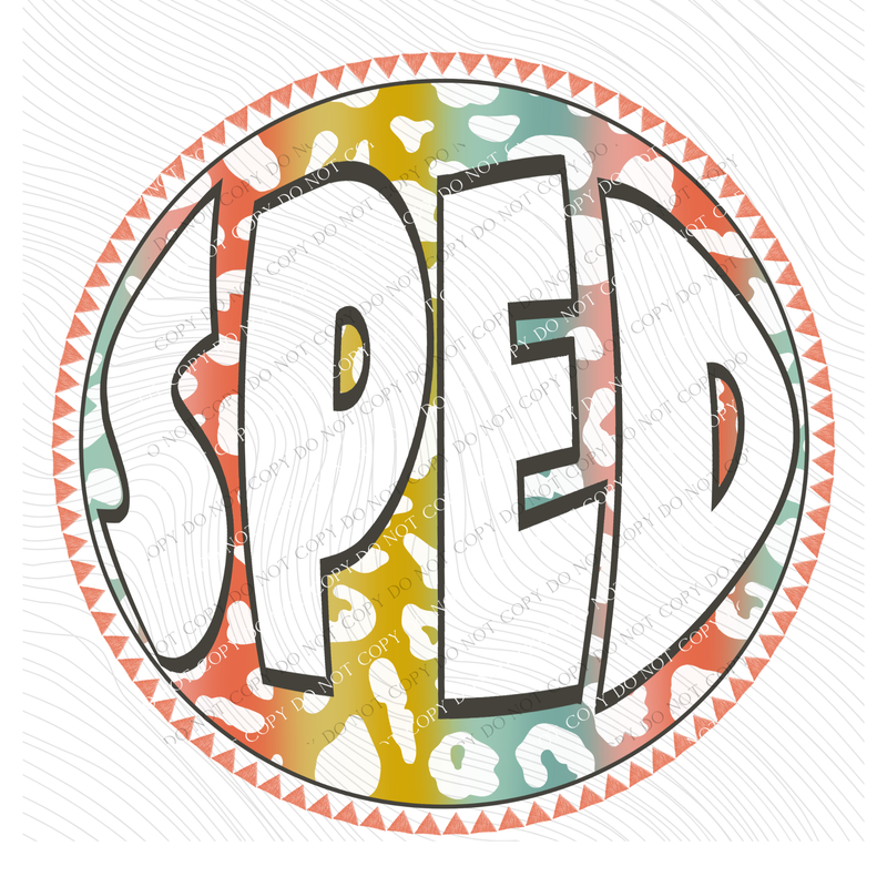 SPED (Special Ed) Groovy Leopard Translucent Cutout in Multi Colors Digital Design, PNG