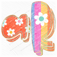 AR Arkansas Flower Power Distressed Doodle Digital Design, PNG