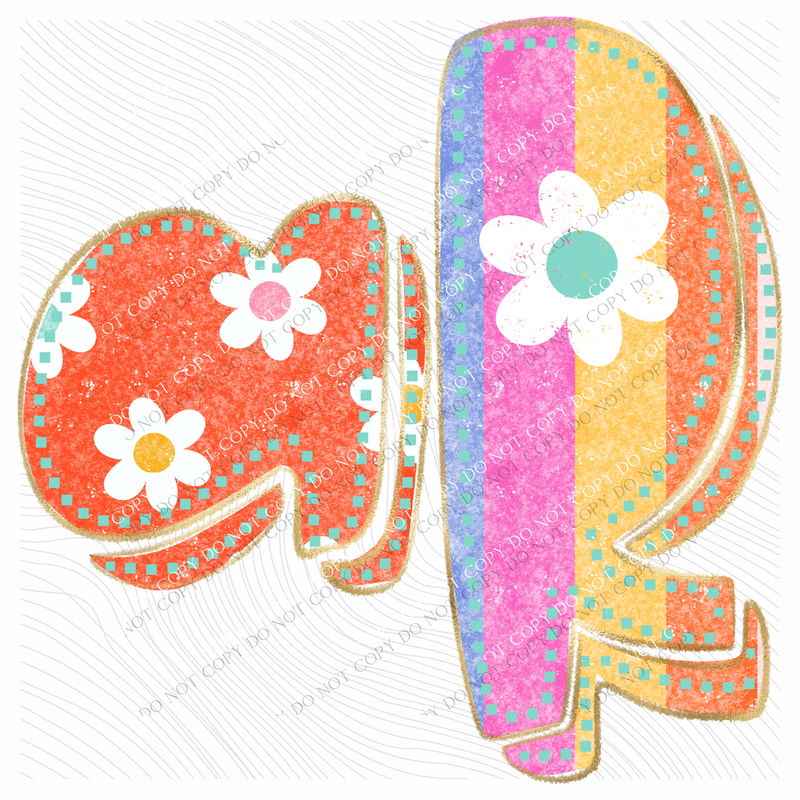 AR Arkansas Flower Power Distressed Doodle Digital Design, PNG