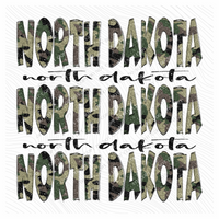 North Dakota Camo Glitter Stacked with Glitter Script Digital Design, PNG