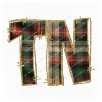 Tennessee Glitter & Plaid Digital Download, PNG