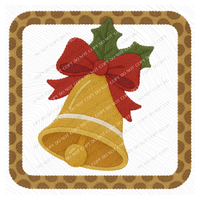 Christmas Bell 3D Leopard Square Chenille Patch Style Digital Download, PNG