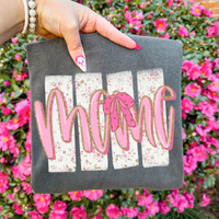 Meme Floral Distressed Stripes, Glitter & Bow Coquette Digital Design, PNG