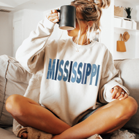 Mississippi Denim Patch Stitched Digital Design, PNG