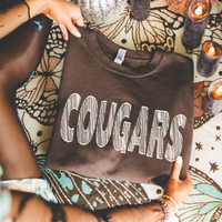 Cougars Scribble in Cream White Digital Design, PNG