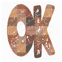 Oklahoma OK Autumn Pumpkins Quilted Distressed Digital Design in Browns, PNG