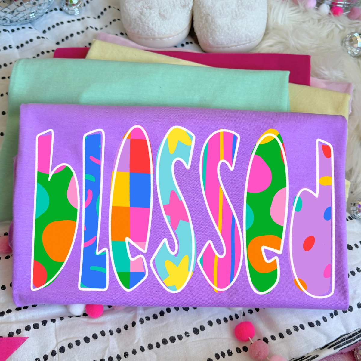 Blessed Color Pop Doodle Digital Design, PNG