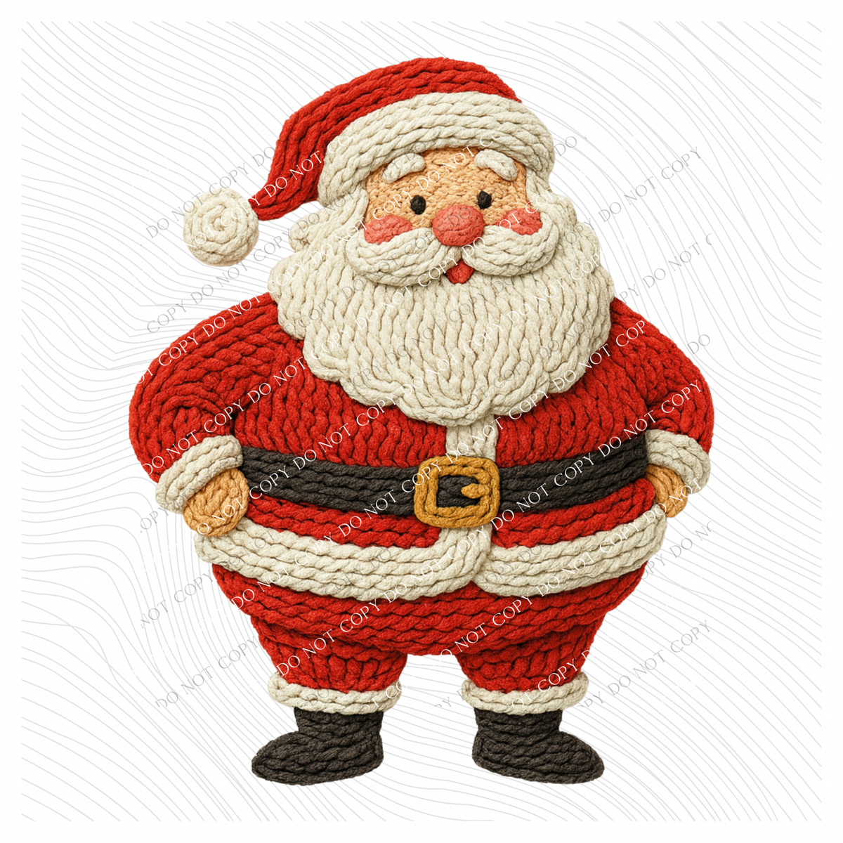 Cutie Santa Knitted Digital Download, PNG