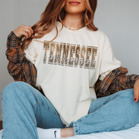 Tennessee Ombre Gold Foil and Leopard Varsity Digital Design, PNG