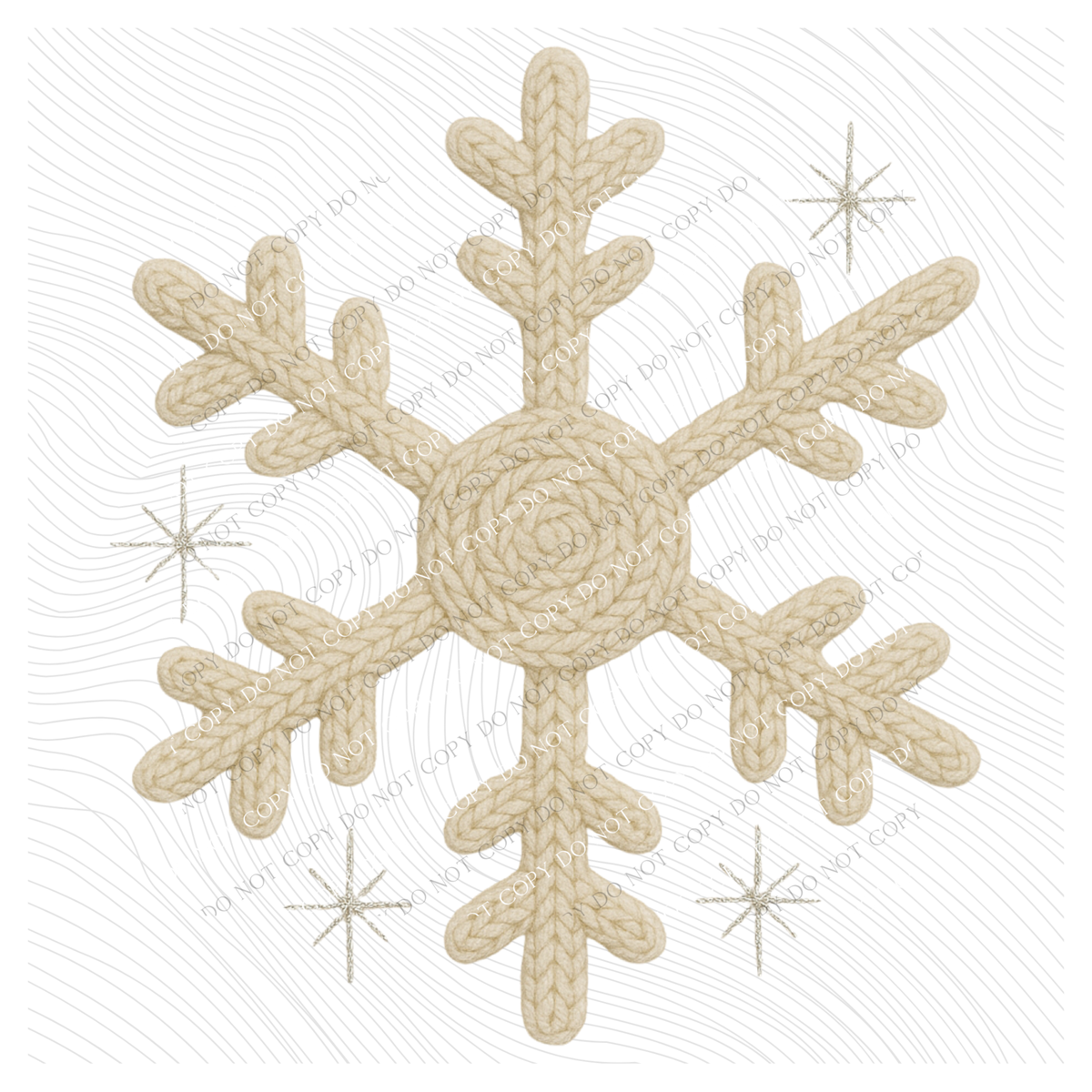 Snowflake 3D Yarn Style Christmas Digital Download, PNG