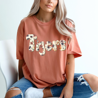 Tigers Floral Retro Shadow Distressed Digital Design, PNG
