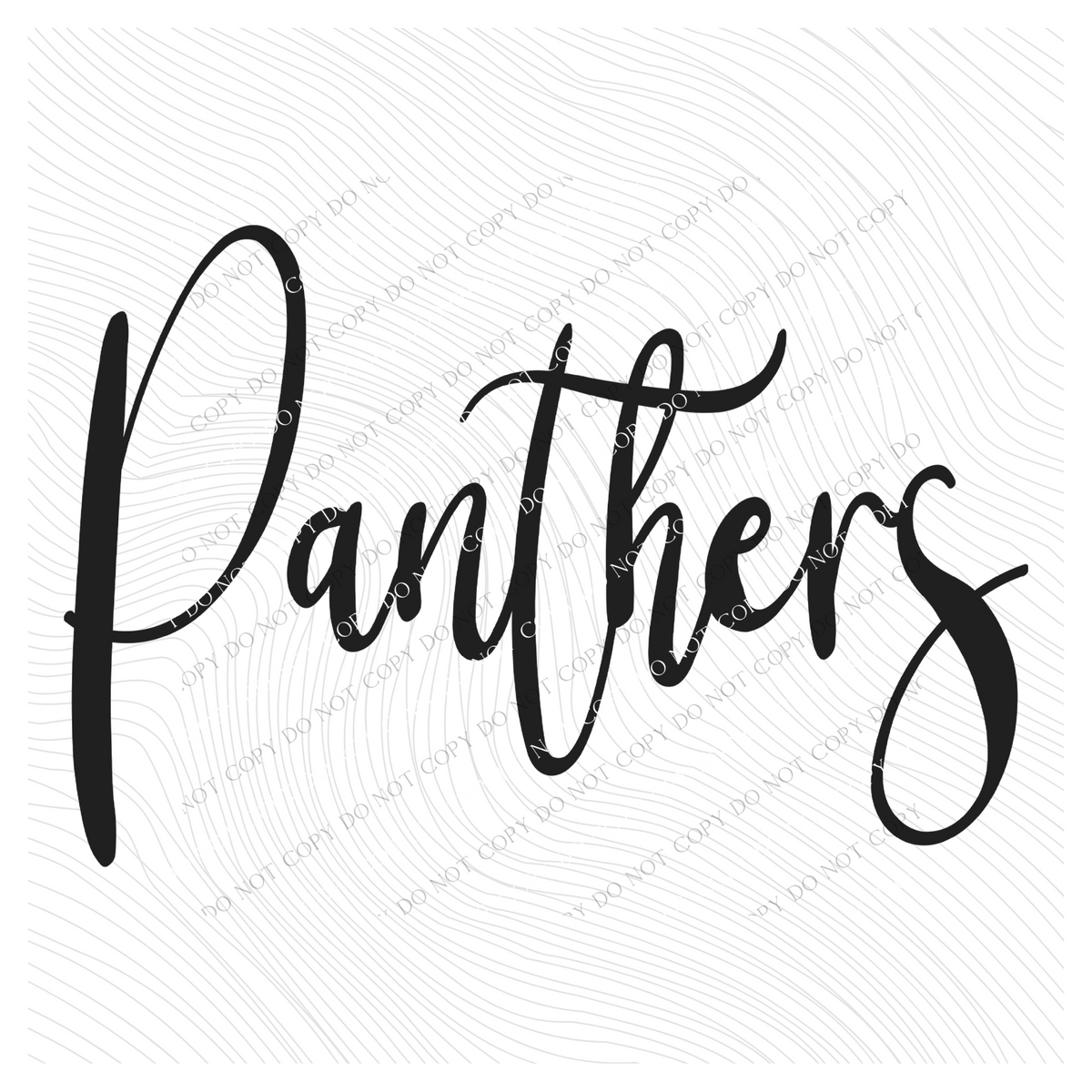 Panthers Script in Black Digital Download, PNG