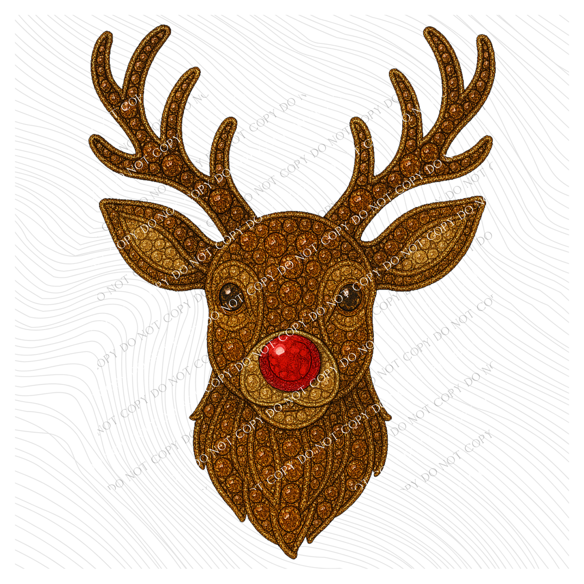 Rudolph Reindeer Rhinestone 3D Digital Download, PNG