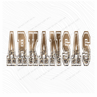 Arkansas Ombre Gold Foil and Leopard Varsity Digital Design, PNG