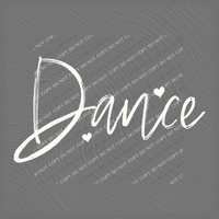 Dance Sketched Script Hearts in Off-white Digital Design, PNG