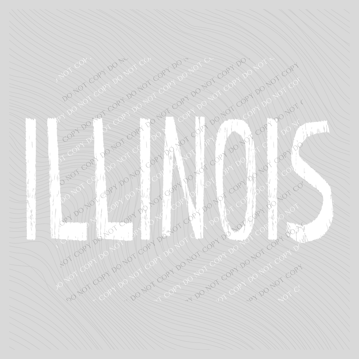 Illinois Rough in White Digital Design, PNG