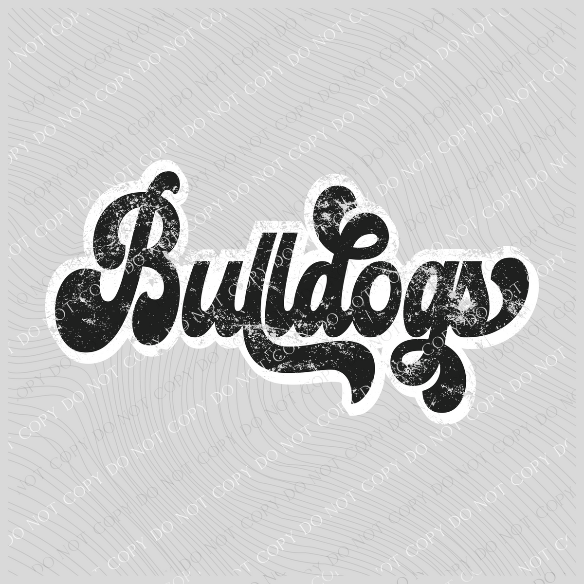 Bulldogs Vintage Black & White Retro Shadow Distressed Digital Download, PNG