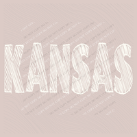 Kansas Scribble in Cream White Digital Design, PNG