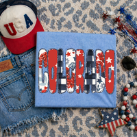 Colorado Glitter, Floral, Gingham & Stars Patriotic Digital Design, PNG
