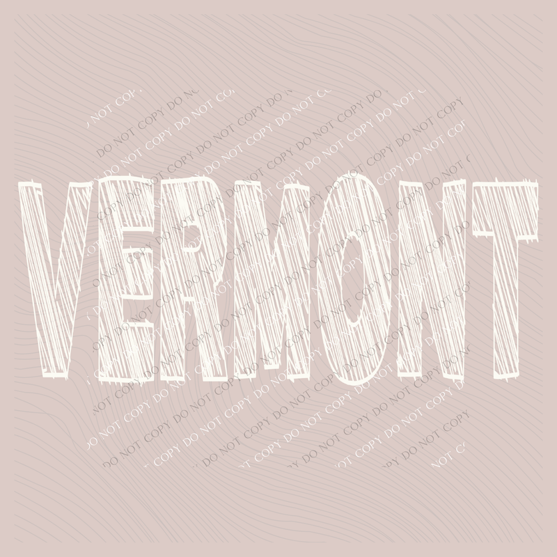 Vermont Scribble in Cream White Digital Design, PNG