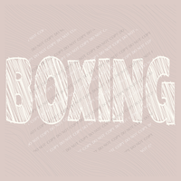 Boxing Scribble in Cream White Digital Design, PNG