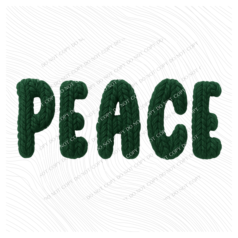 Peace Yarn Knit Style Digital Download, PNG