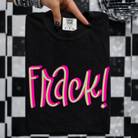 Frack 3D Sassy Script Bright Pink & Green Digital Design, PNG