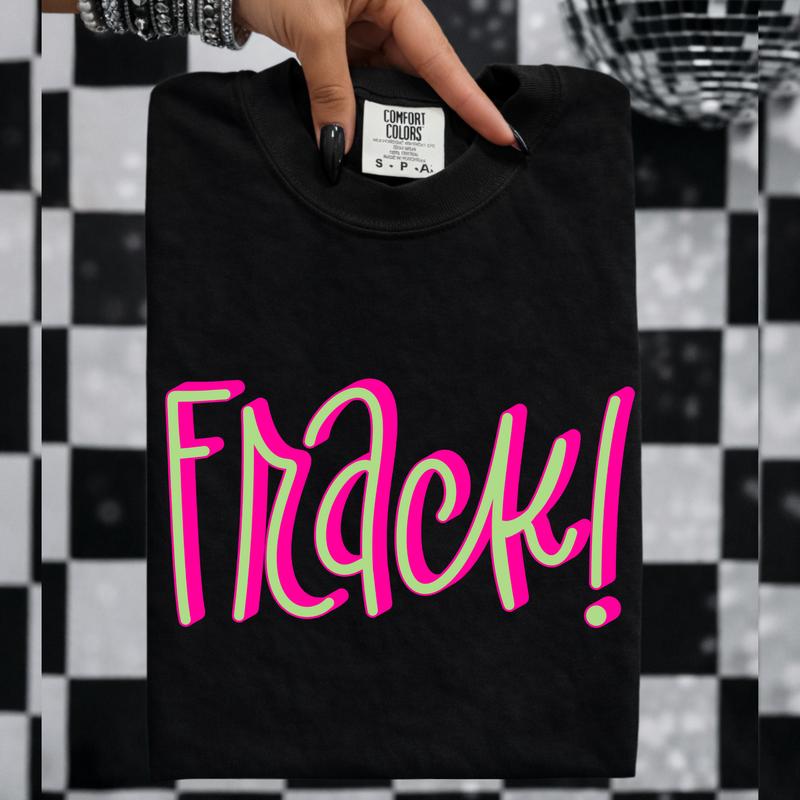 Frack 3D Sassy Script Bright Pink & Green Digital Design, PNG