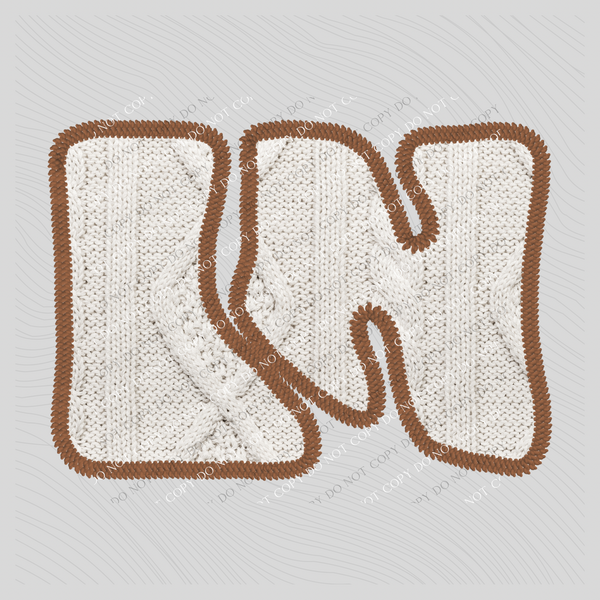 Indiana IN Sweater Patch in Cream & Brown Digital Design, PNG
