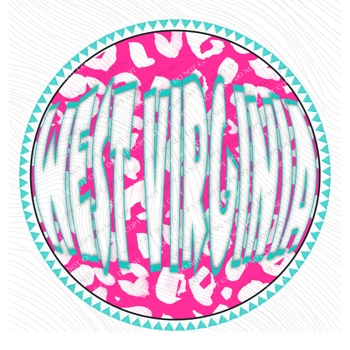 West Virginia Groovy Leopard Shadow & Non Shadow (both included) Cutout in Pink & Teal Digital Design, PNG