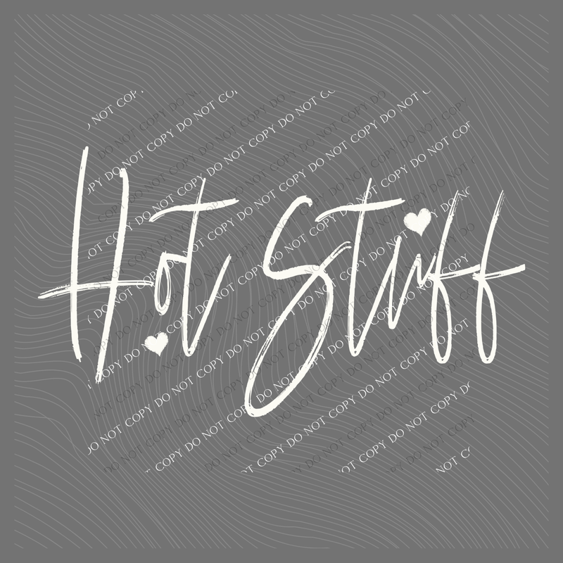 Hot Stuff Script Hearts in Off-white Digital Design, PNG