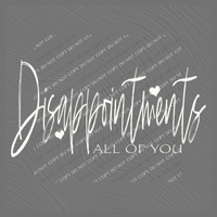 Disappointments All of you Sketched Script Hearts in Off-white Digital Design, PNG