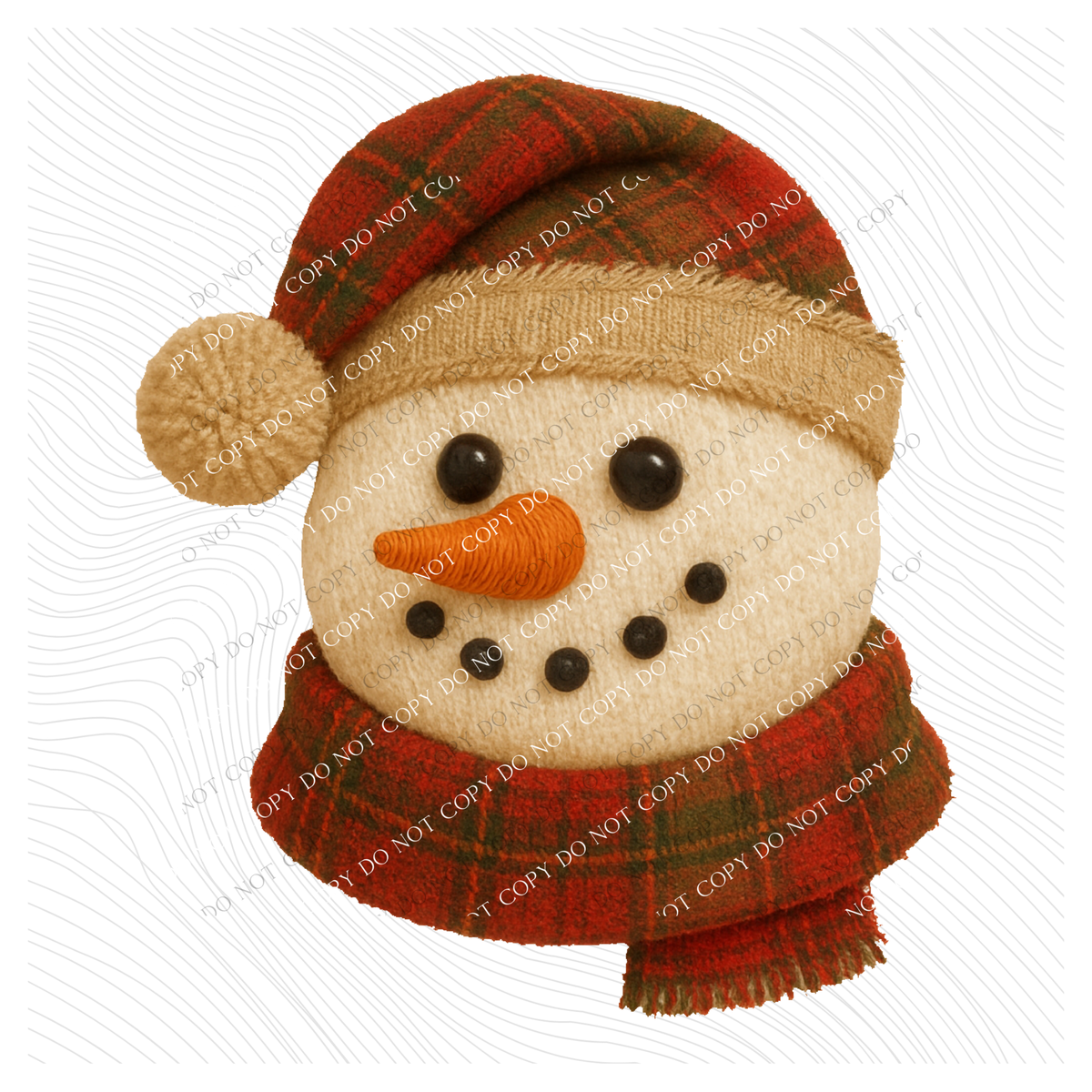 Snowman Plaid Knit Digital Download, PNG