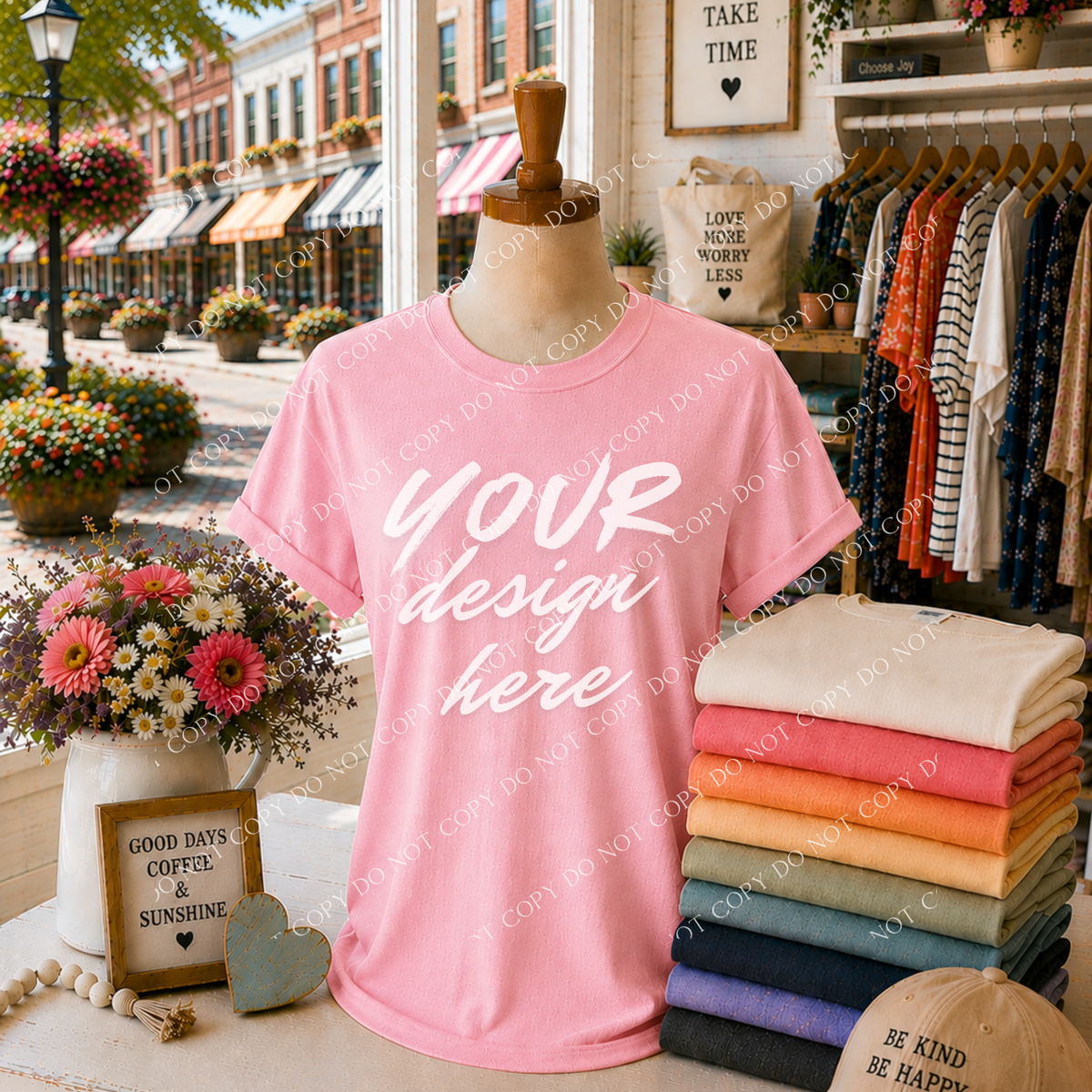 Blank Everyday Boutique Mockup, Comfort Colors 1717 Blossom