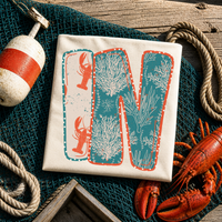 IN Indiana  Lobster Coral Reef Polka Dot Outline Digital Design, PNG