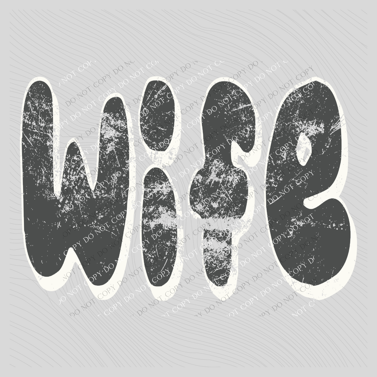 Wife Distressed Charcoal & White Digital Design, PNG