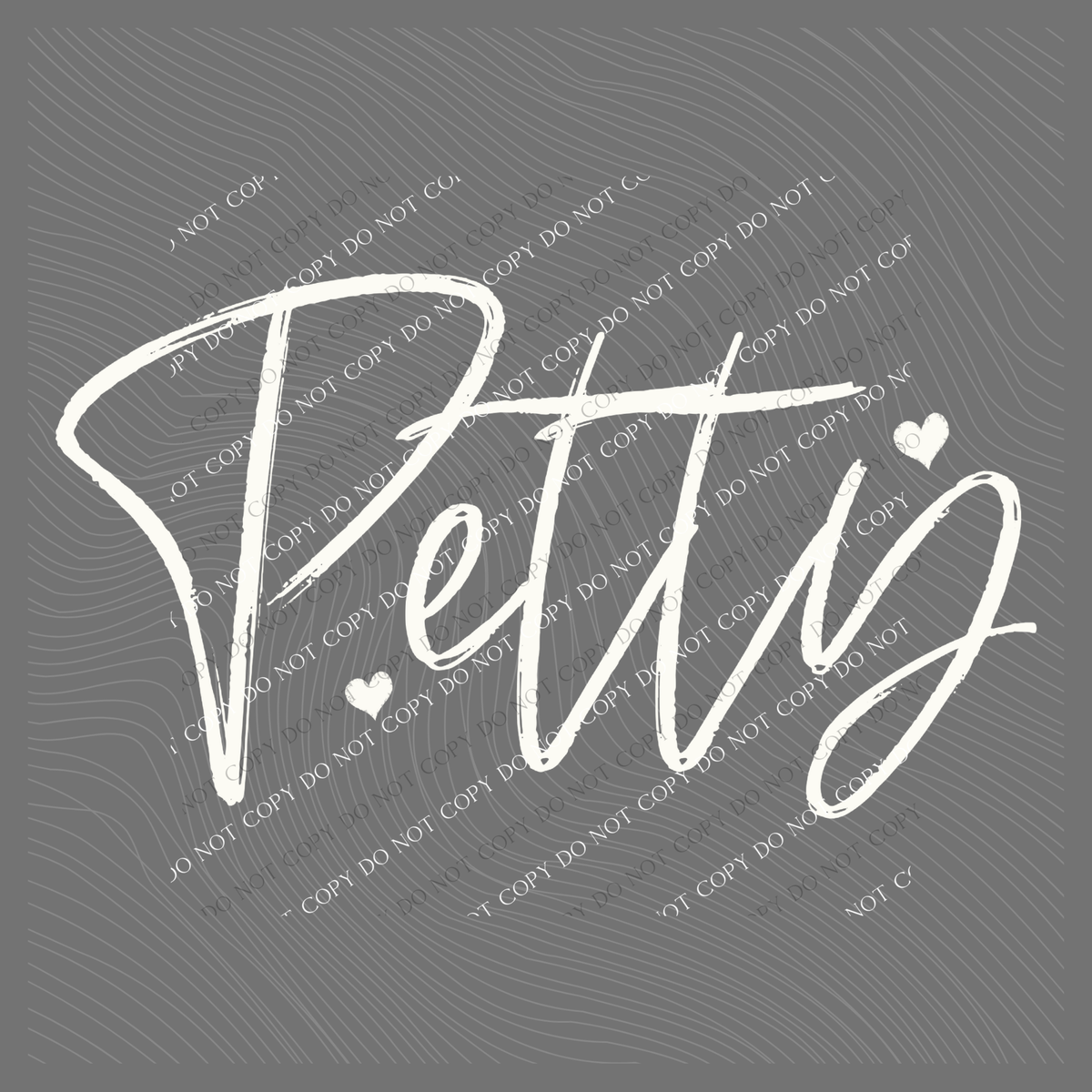 Petty Sketched Script Hearts in Off-white Digital Design, PNG